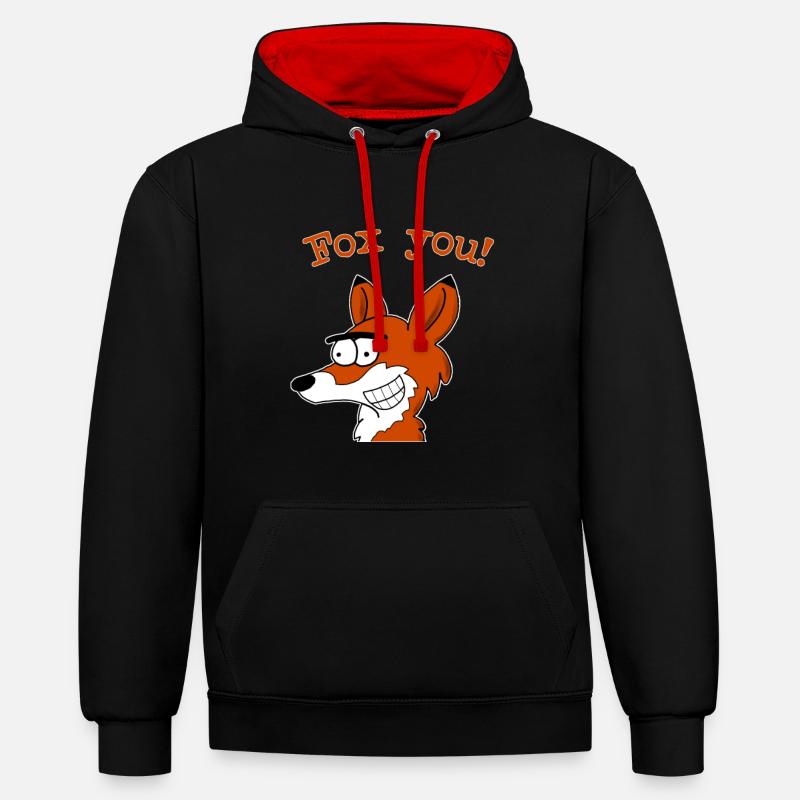 Fox vous! - Sweat à capuche contrasté - noir/rouge