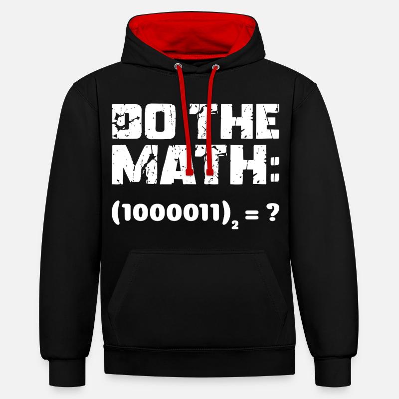 Do The Math Binary System - Contrast hoodie - black/red