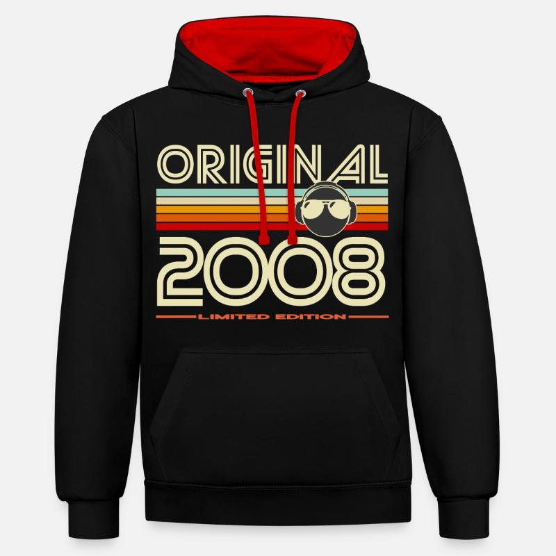 Original 2008 Édition Rétro - Sweat à capuche contrasté - noir/rouge