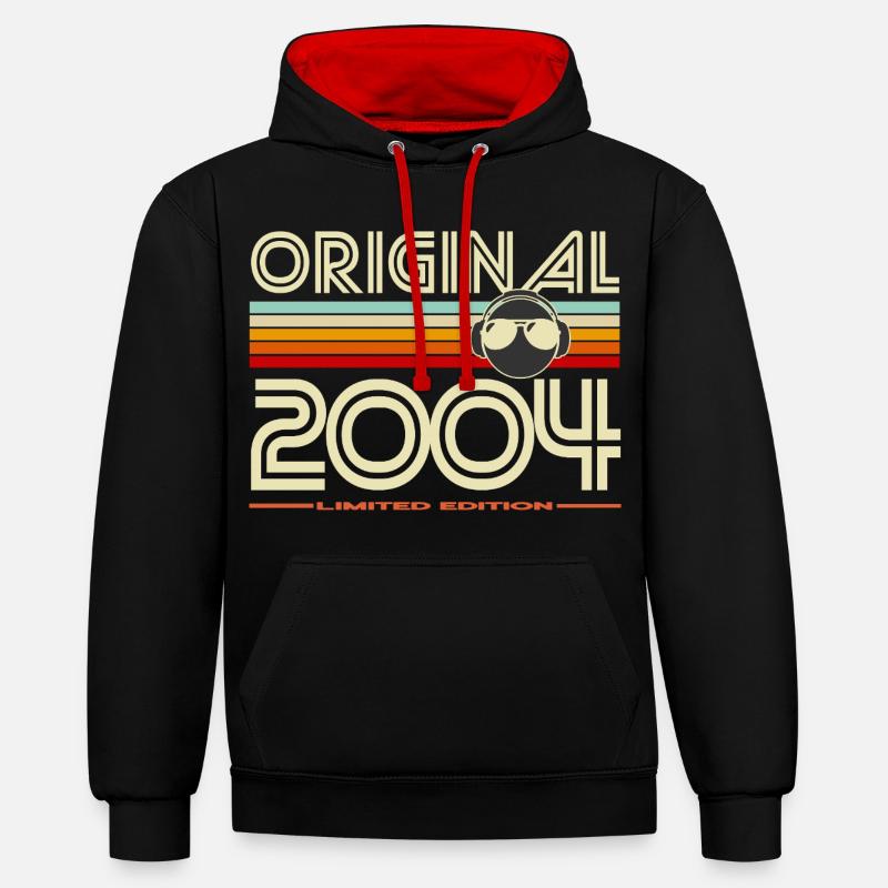 Original 2004 édition limitée - Sweat à capuche contrasté - noir/rouge