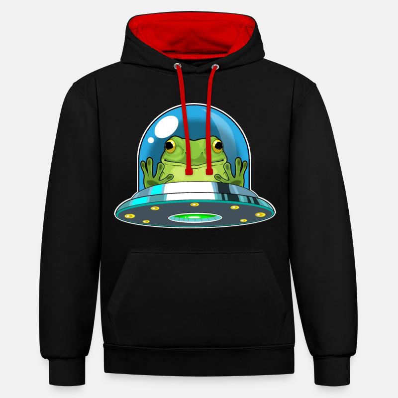 Frog Spaceship Space - Sweat à capuche contrasté - noir/rouge