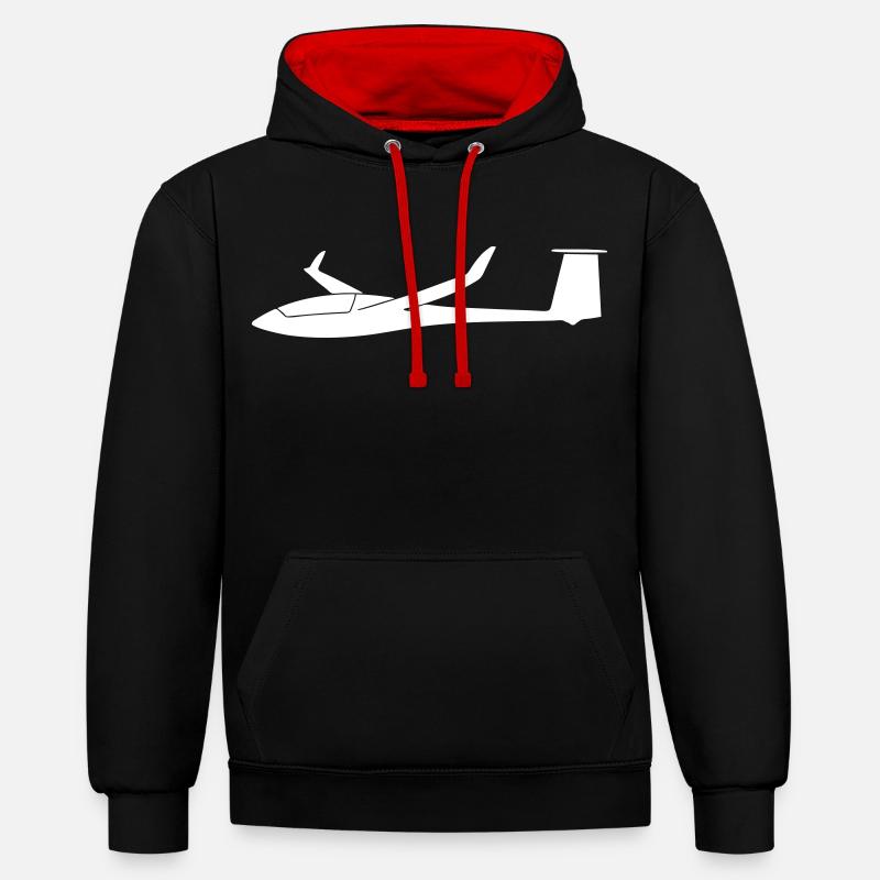 planeur ventus blanc - Sweat à capuche contrasté - noir/rouge