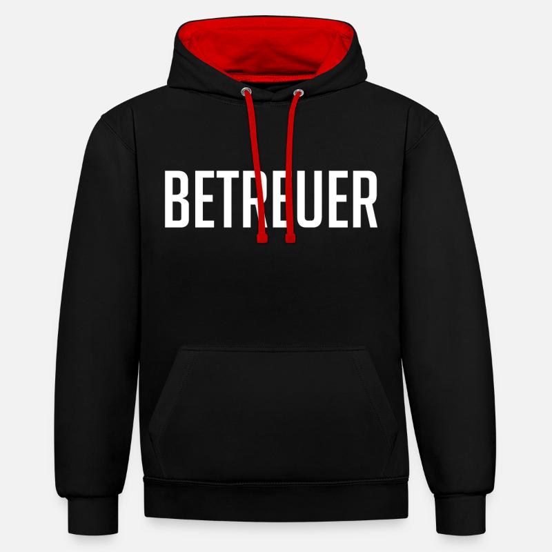Animateur d’équipe - Sweat à capuche contrasté - noir/rouge