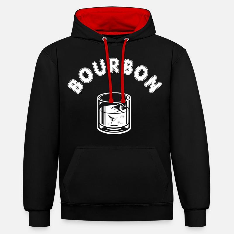 Alcool de whisky bourbon - Sweat à capuche contrasté - noir/rouge