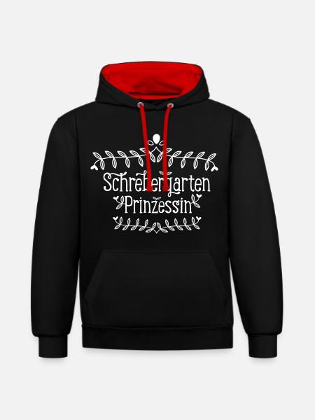 Schrebergarten Prinzessin - Kontrast-Hoodie - Schwarz/Rot
