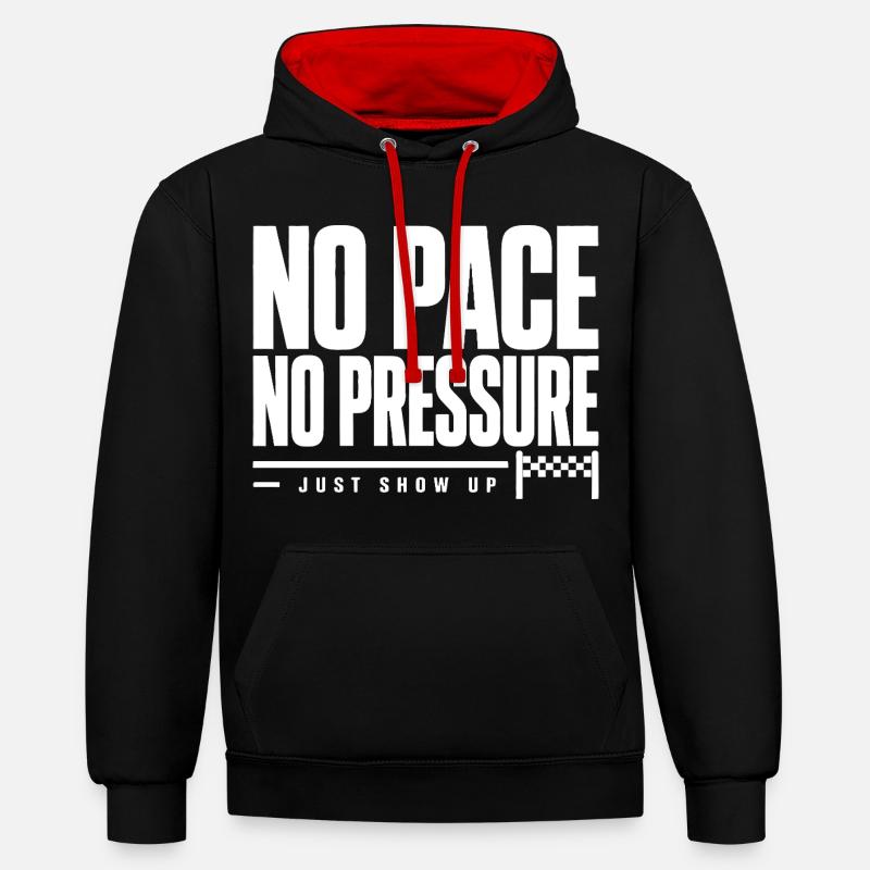 Pas de rythme, pas de pression - Sweat à capuche contrasté - noir/rouge