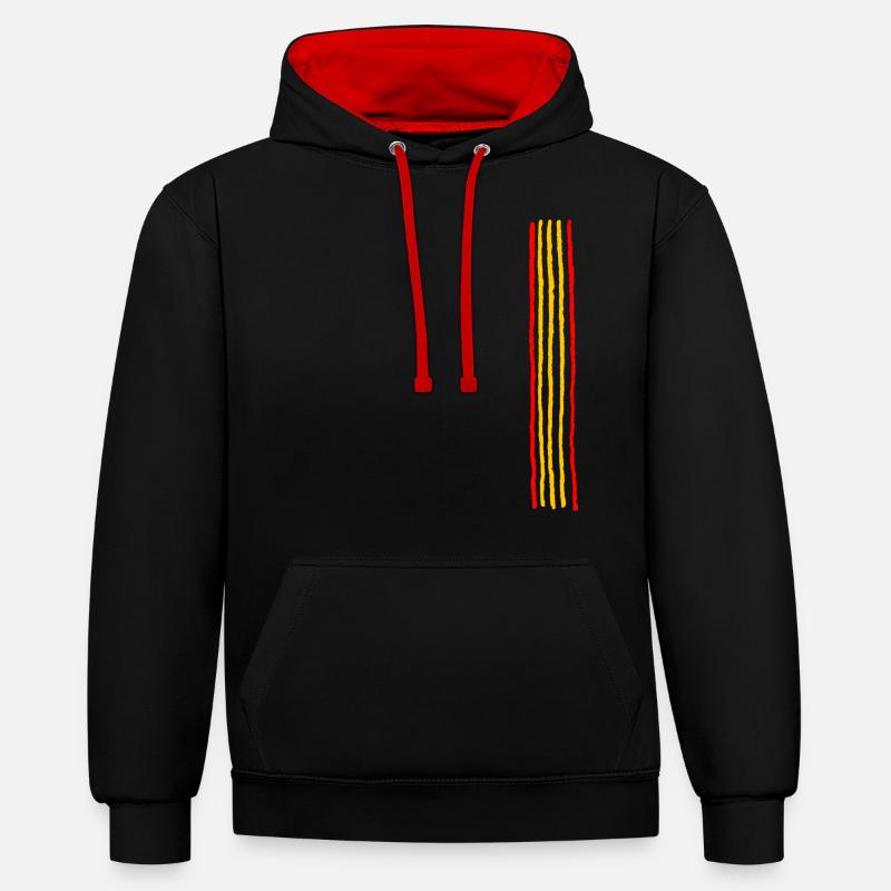Rayures d’Espagne - Sweat à capuche contrasté - noir/rouge