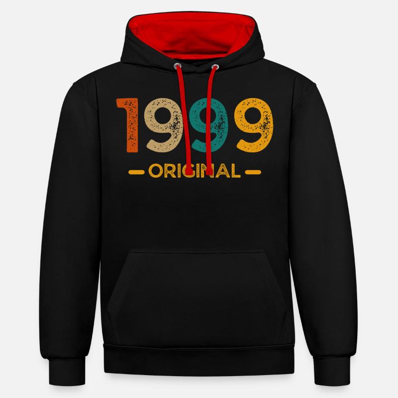 1999 original - Sweat à capuche contrasté - noir/rouge