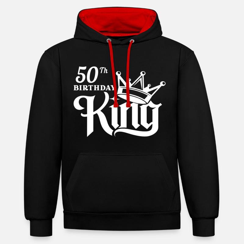 Roi du 50e anniversaire - Sweat à capuche contrasté - noir/rouge