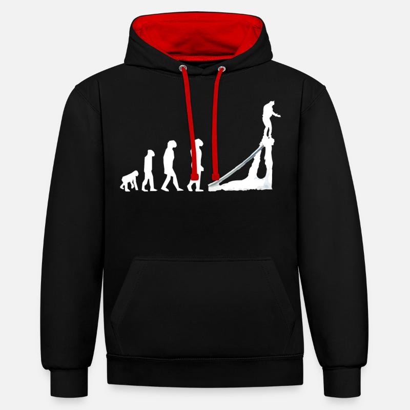 Flyboard Flying flyboarder Flyboarding Evolution - Contrast hoodie - black/red