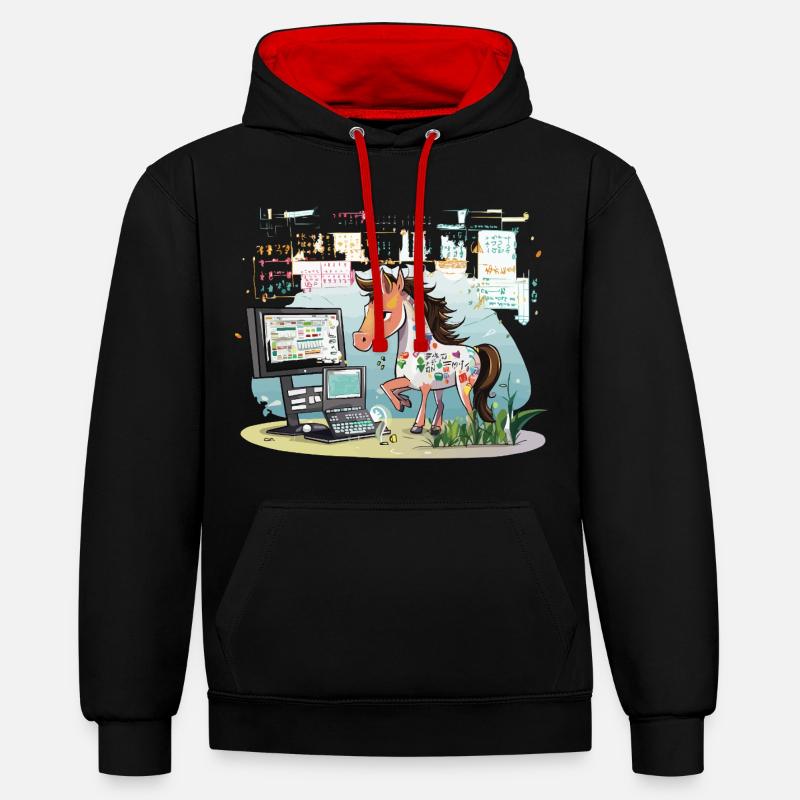 Digital Graffiti Pony - Sweat à capuche contrasté - noir/rouge