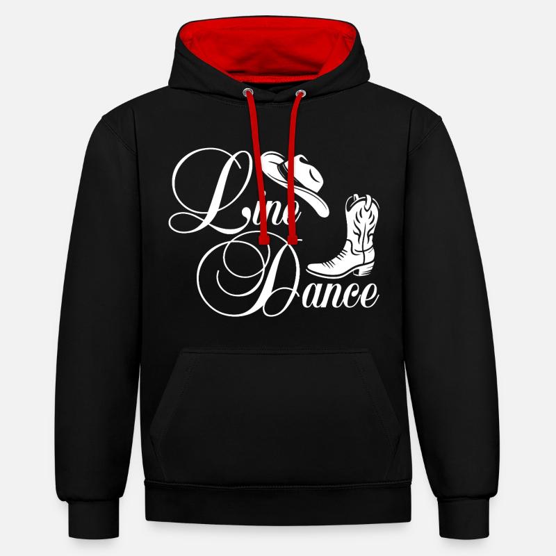 Danse en ligne Western Script - Sweat à capuche contrasté - noir/rouge