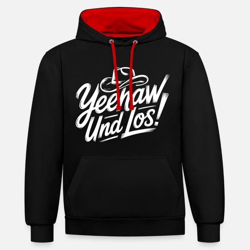 Yeah and Los! Western Script - Sweat à capuche contrasté - noir/rouge