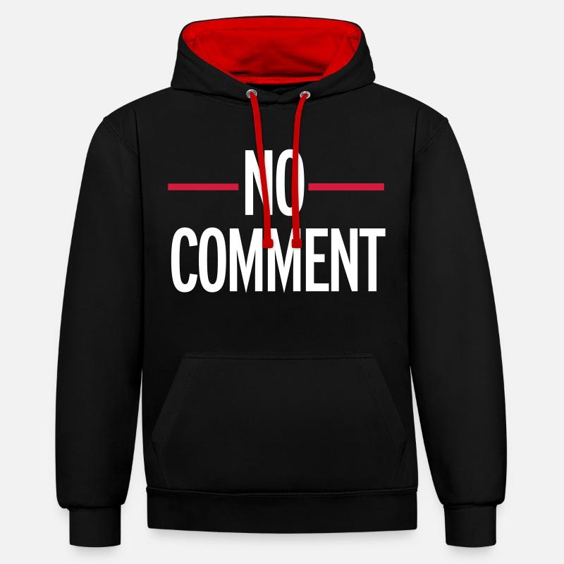 No Comment - Sweat à capuche contrasté - noir/rouge