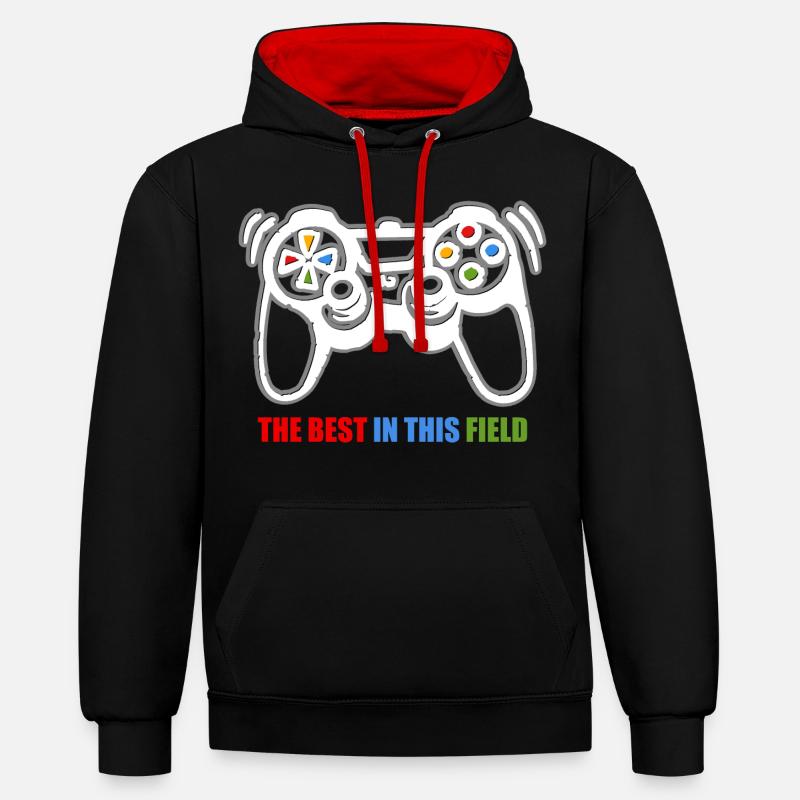 Game Console Gamer - Sweat à capuche contrasté - noir/rouge