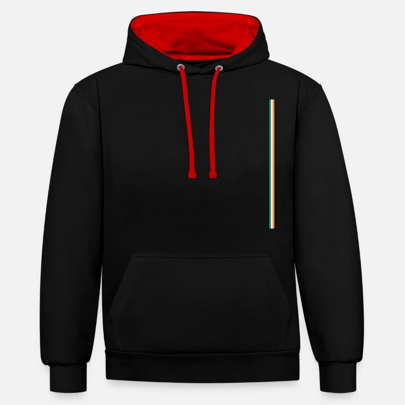Drapeau de l’Irlande à rayures - Sweat à capuche contrasté - noir/rouge