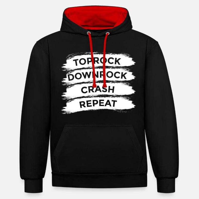 Breakdance Techniques - Sweat à capuche contrasté - noir/rouge