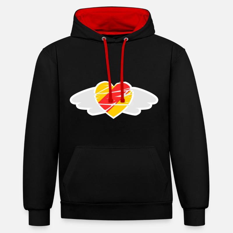 Les ailes de Badner - Sweat à capuche contrasté - noir/rouge