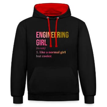 Engineering Engineering Engineering - Contrast hoodie - black/red - Front - Anna (173cm) & Nico (186cm)