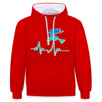 Rollerblades rollerblades - Contrast hoodie - red/white - Front - Liana (172cm) & Jaron (178cm)