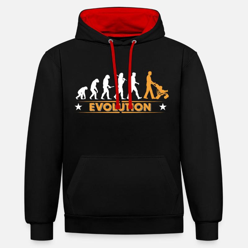 Walking Dad - Evolution - Contrast hoodie - black/red