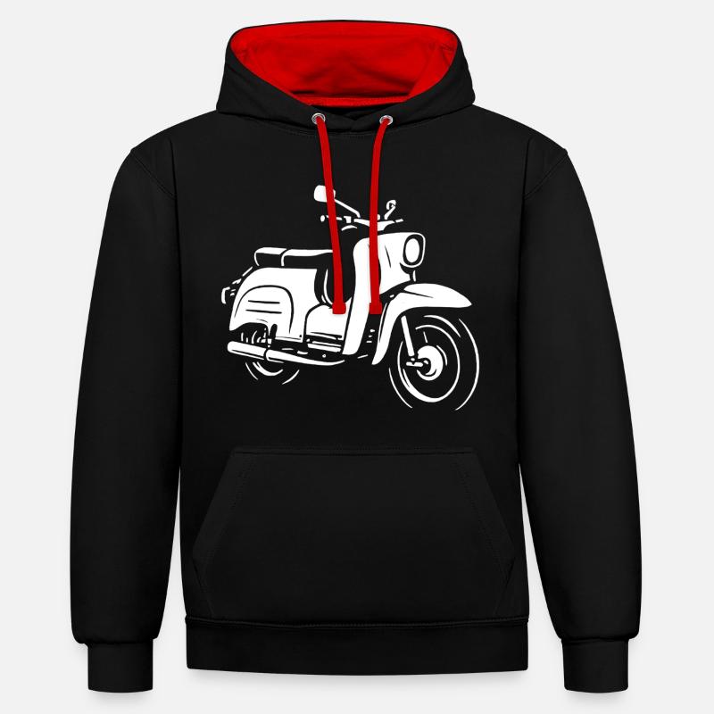 Légende à deux temps - Sweat à capuche contrasté - noir/rouge