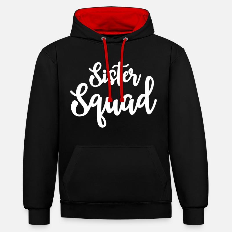 Escouade Sœur - Sweat à capuche contrasté - noir/rouge