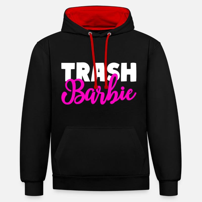 Trash Bébé - Sweat à capuche contrasté - noir/rouge