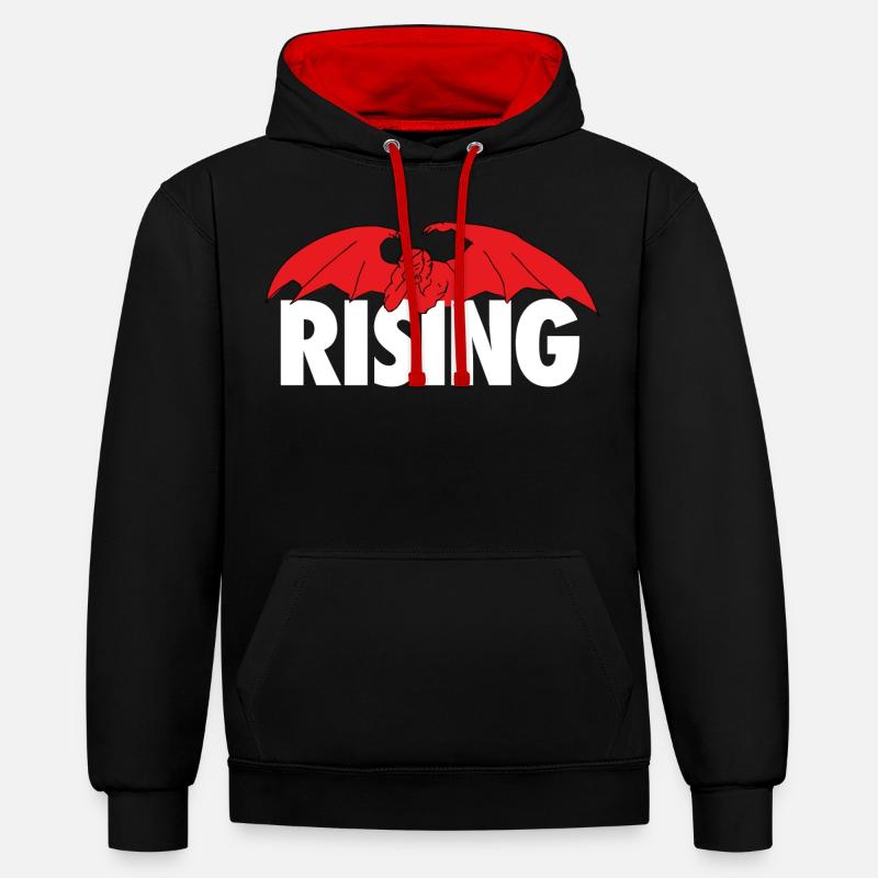 Devils Rising - Sweat à capuche contrasté - noir/rouge