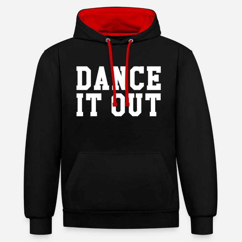 Dance it out - Sweat à capuche contrasté - noir/rouge
