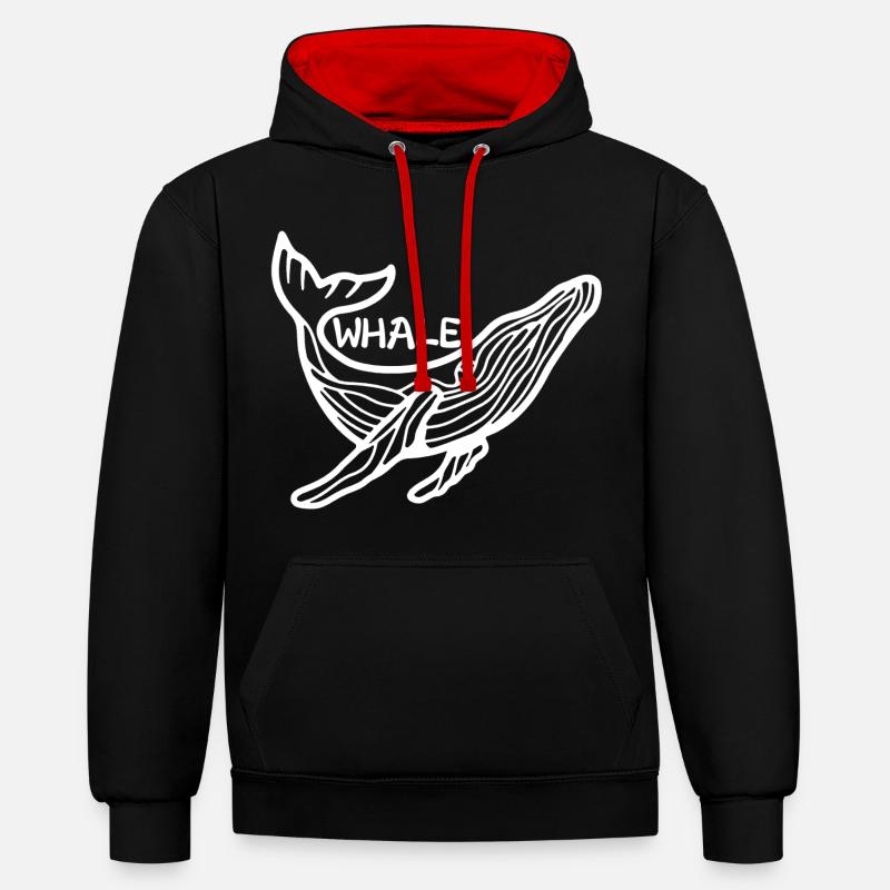 Le géant des mers - Sweat à capuche contrasté - noir/rouge