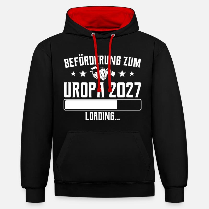 Werdender Uropa 2027 Beförderung Loading - Kontrast-Hoodie - Schwarz/Rot