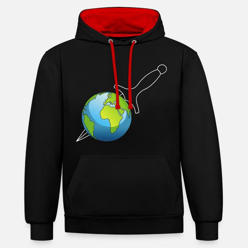 Meurtre de la planète Terre - Sweat à capuche contrasté - noir/rouge