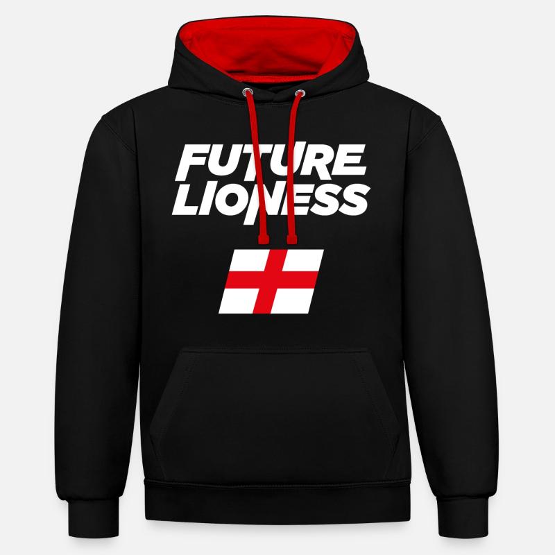 Future Lionne - Sweat à capuche contrasté - noir/rouge