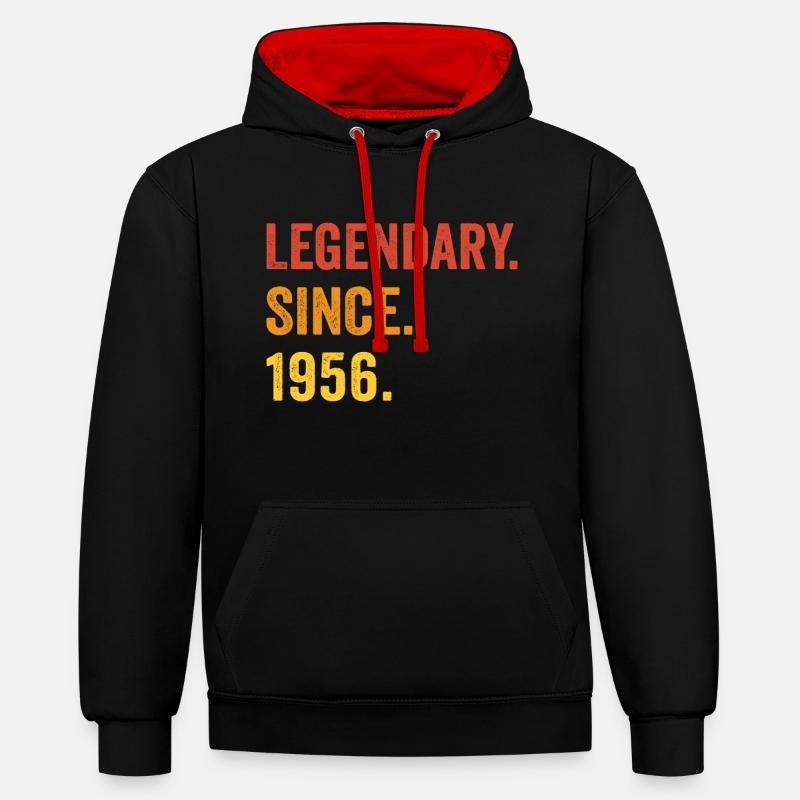 Legendary since 1956 - Sweat à capuche contrasté - noir/rouge