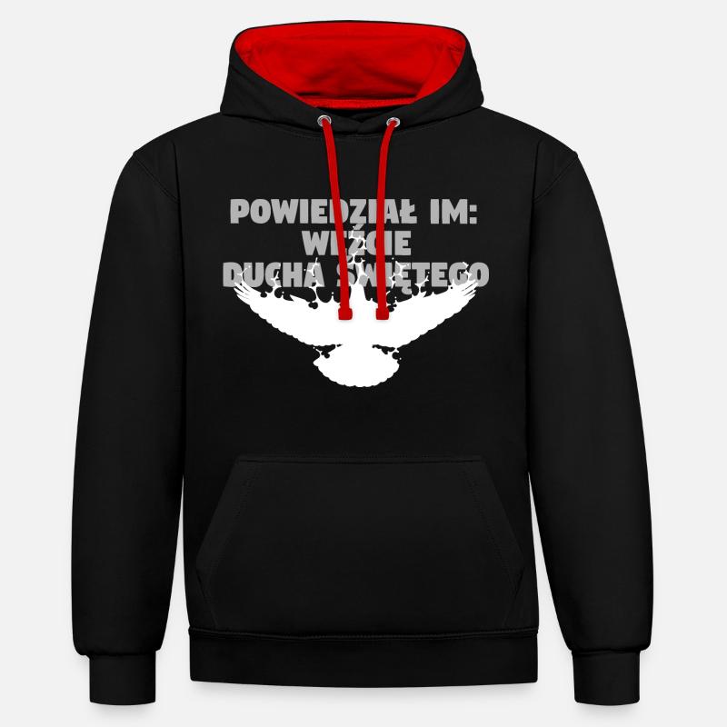 Receive Comforter - Polnisch - Kontrast-Hoodie - Schwarz/Rot
