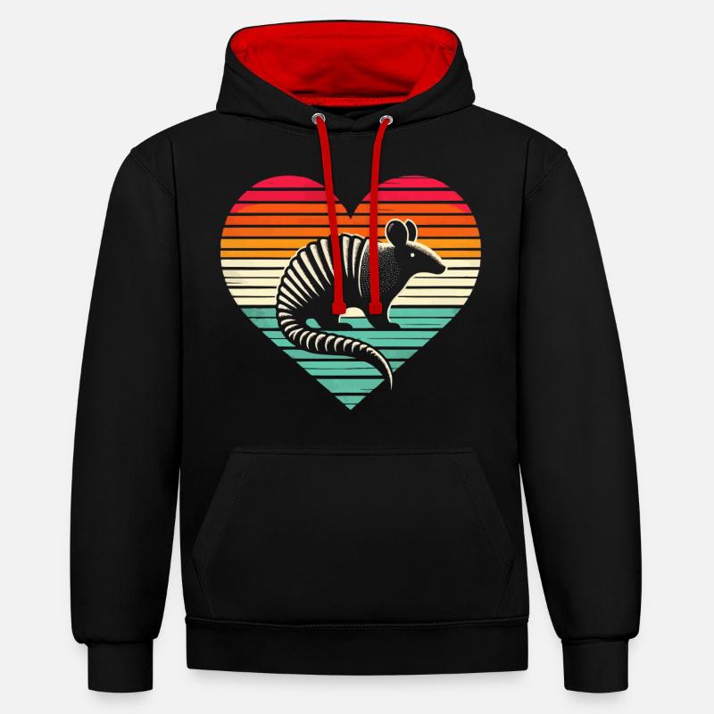 Armadillo Gürteltier - Sweat à capuche contrasté - noir/rouge