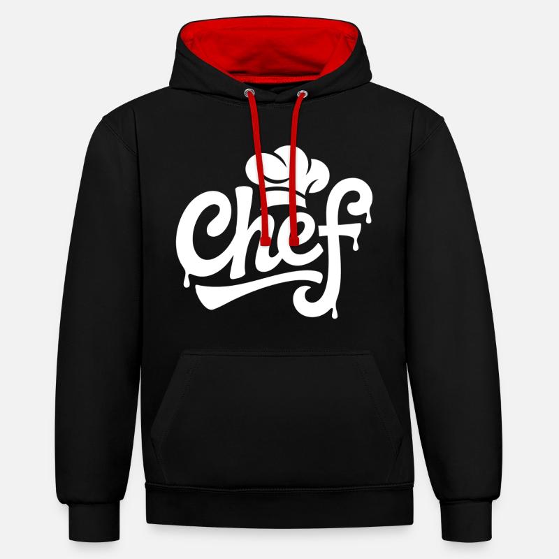 Chef Graffiti Kitchen Logo - Contrast hoodie - black/red