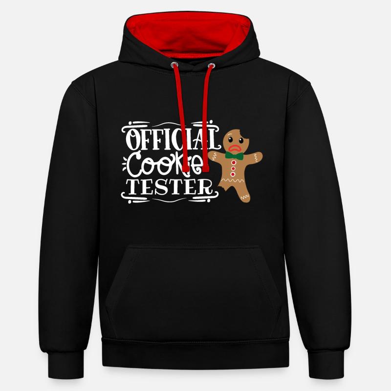 Testeur officiel de biscuits - Sweat à capuche contrasté - noir/rouge
