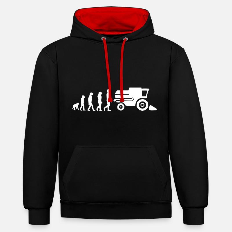 Moissonneuse évolution - Sweat à capuche contrasté - noir/rouge