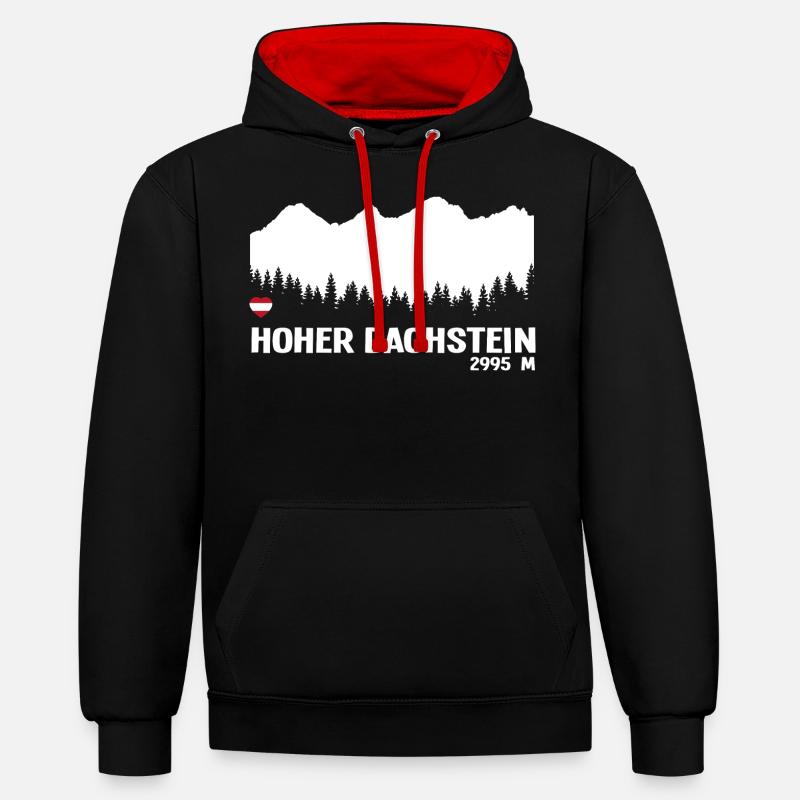 Hoher Dachstein Austria Schladming Steiermark Berg - Sweat à capuche contrasté - noir/rouge