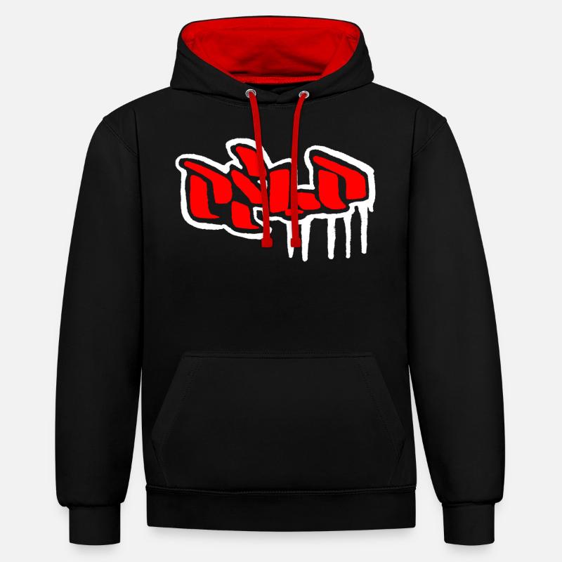 Oslo Grafitti - Sweat à capuche contrasté - noir/rouge