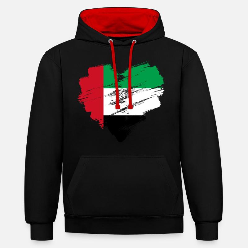 E.A.U - Sweat à capuche contrasté - noir/rouge