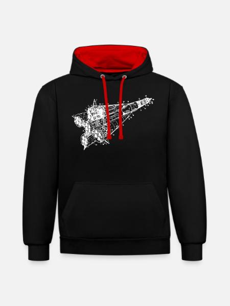 Soyuz Rocket - Contrast hoodie - black/red