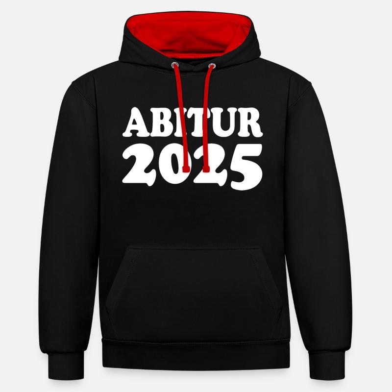 Remise des diplômes 2025 - Sweat à capuche contrasté - noir/rouge