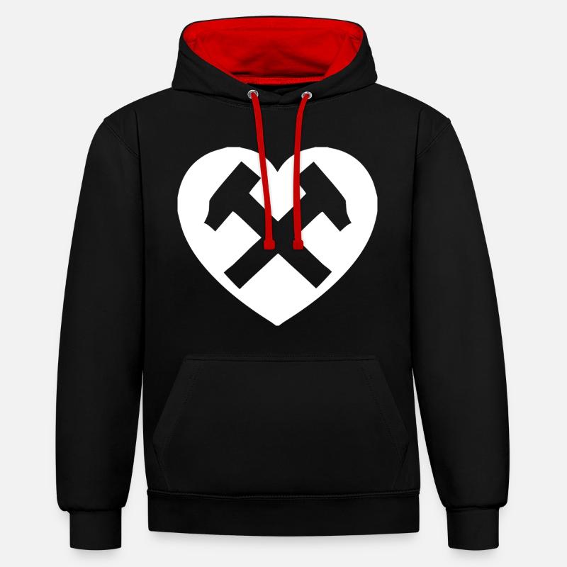 Hearthammer : L’amour dans l’acier - Sweat à capuche contrasté - noir/rouge