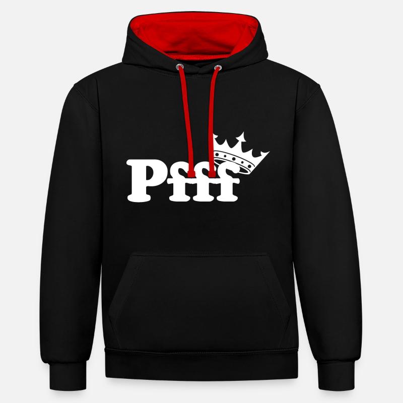 Pfff - Sweat à capuche contrasté - noir/rouge