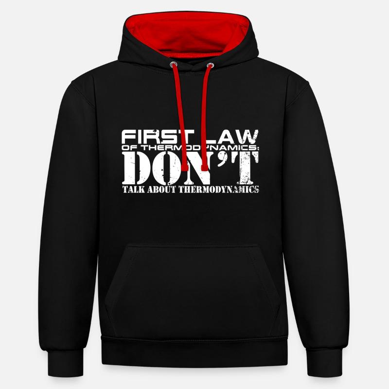 Loi de thermodynamique - Sweat à capuche contrasté - noir/rouge