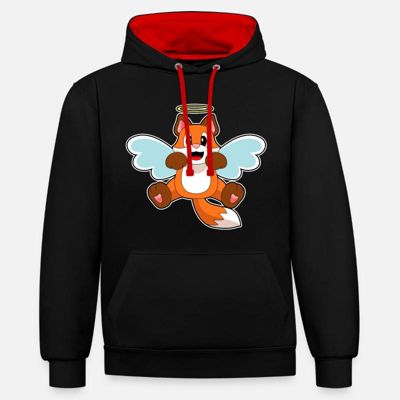 Fox Angel - Sweat à capuche contrasté - noir/rouge