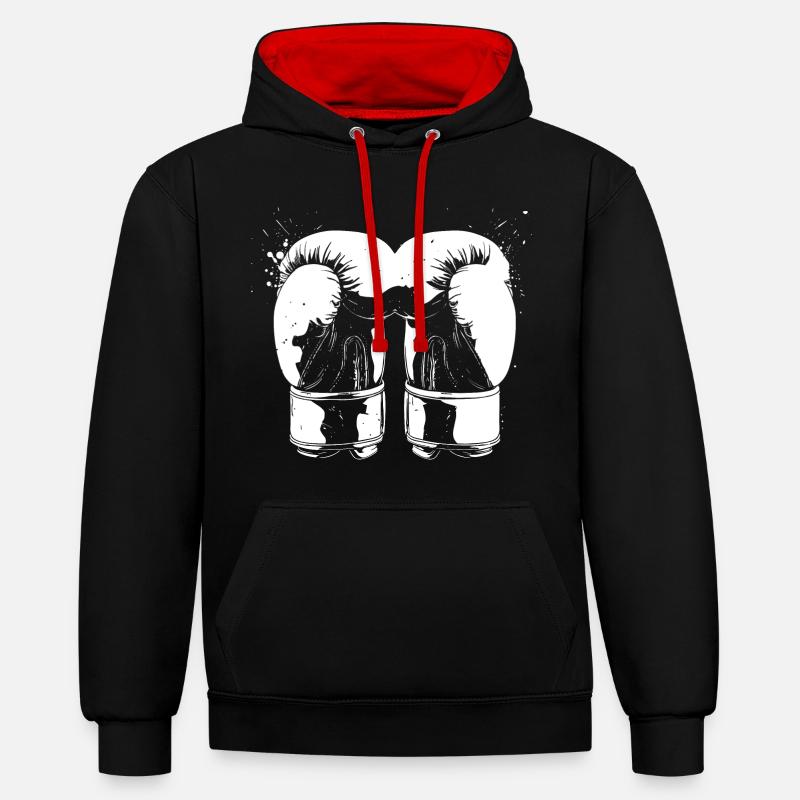 Gants de kickboxing Graphic - Sweat à capuche contrasté - noir/rouge